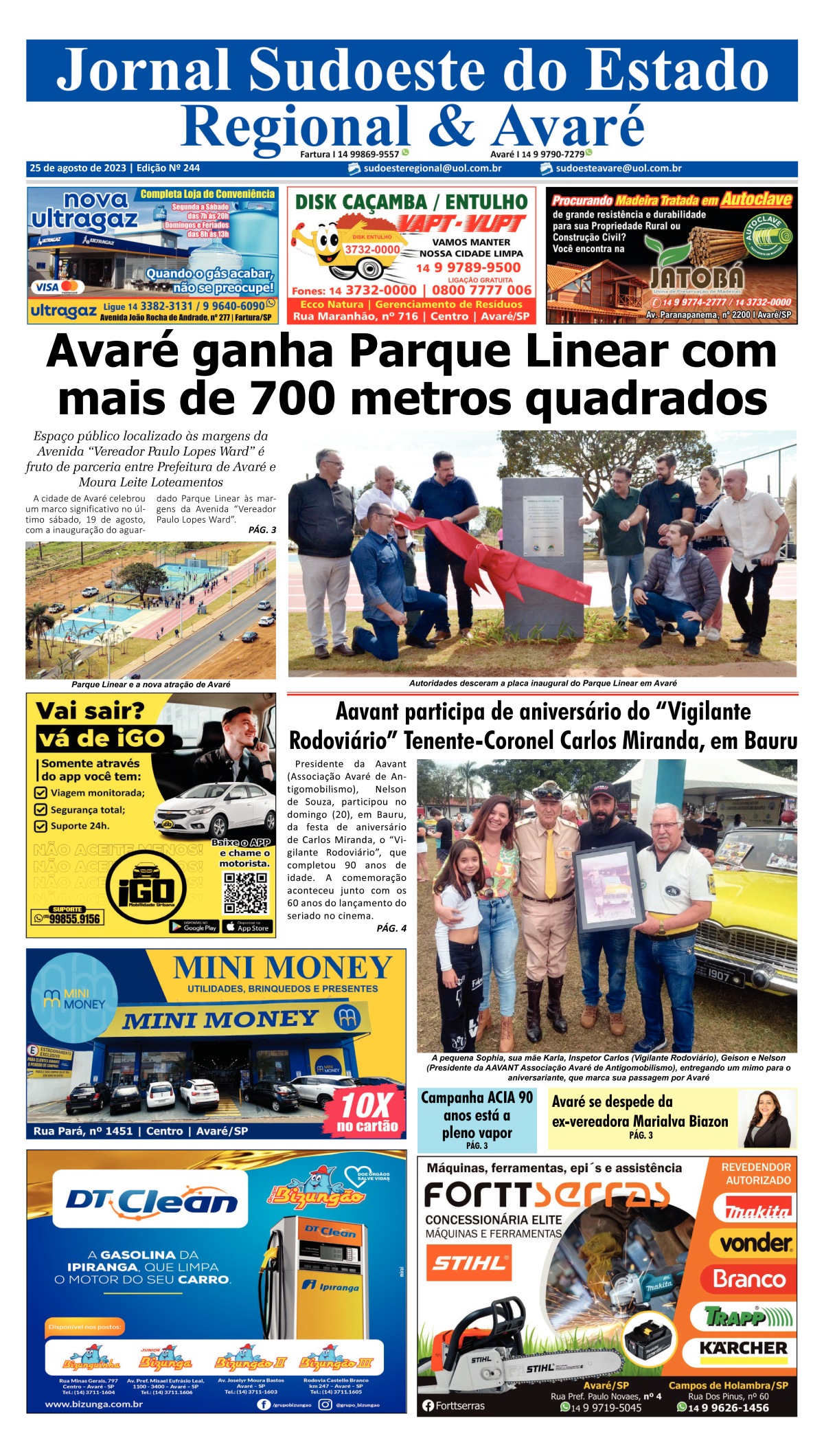 [Parque Linear em Avaré será inaugurado no dia 19]